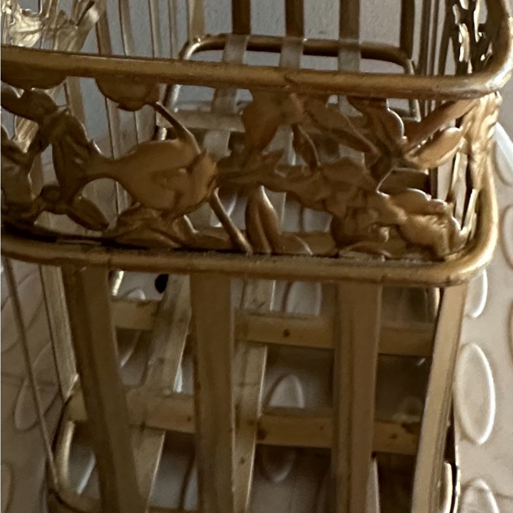 Gold Color Metal Basket With Handle Small Decor Basket - Picture 5 of 6